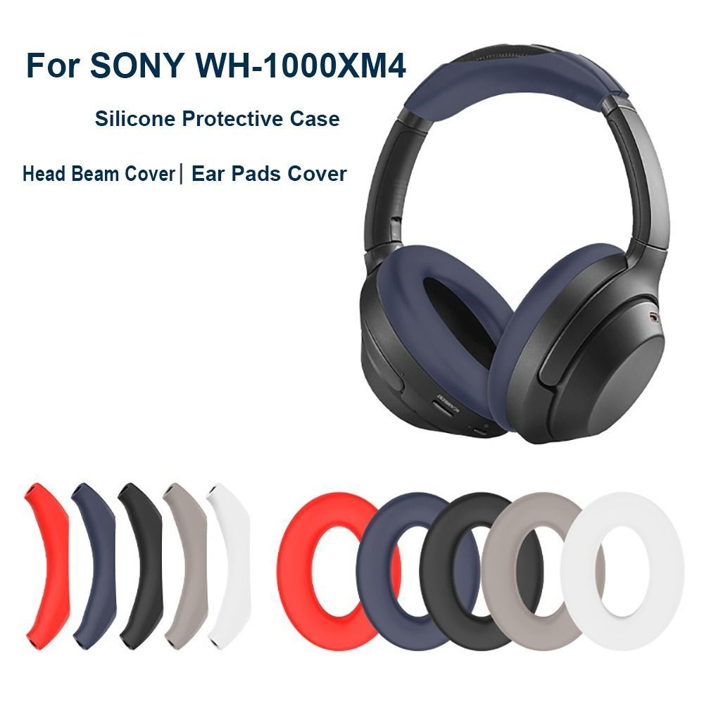 Sony Headphone Wh-1000Xm4 - อุปกรณ์เสริมสำหรับหูฟัง: แผ่นรองหูฟัง, ปลอกหุ้มกันกระแทกและกันฝุ่น, ที่ครอบสายคาดศีรษะ, ซิลิโคนนุ่ม สำหรับ