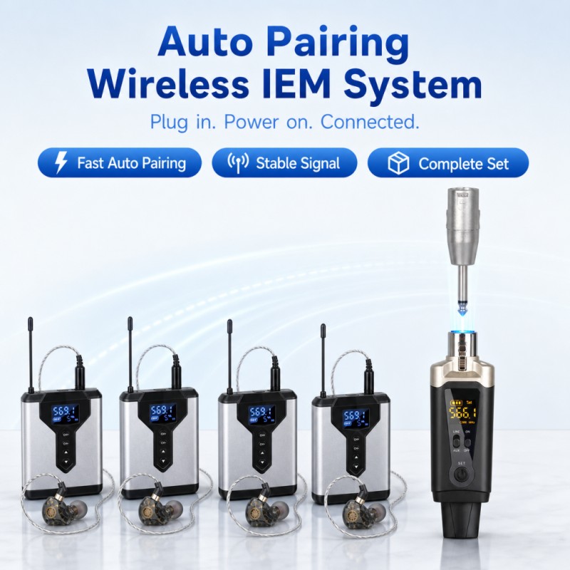In Ear Monitor Iem - ระบบ IEM ไร้สาย 1 เครื่องส่ง 4