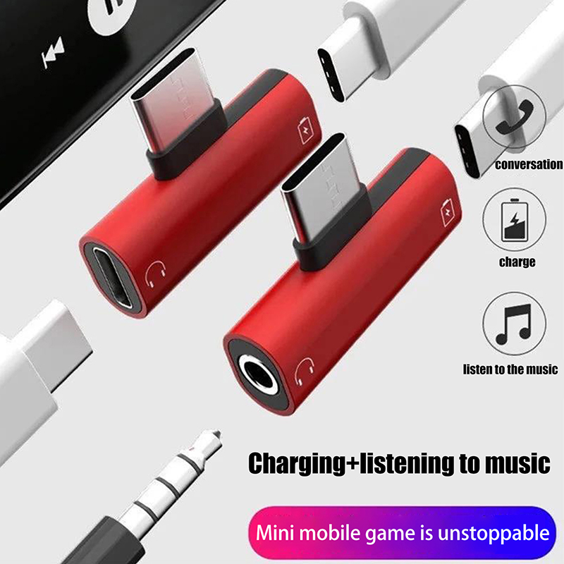 Earphone Splitter Jack - อะแดปเตอร์โลหะสำหรับหูฟัง USB Type-C ถึง 3.5 มม.