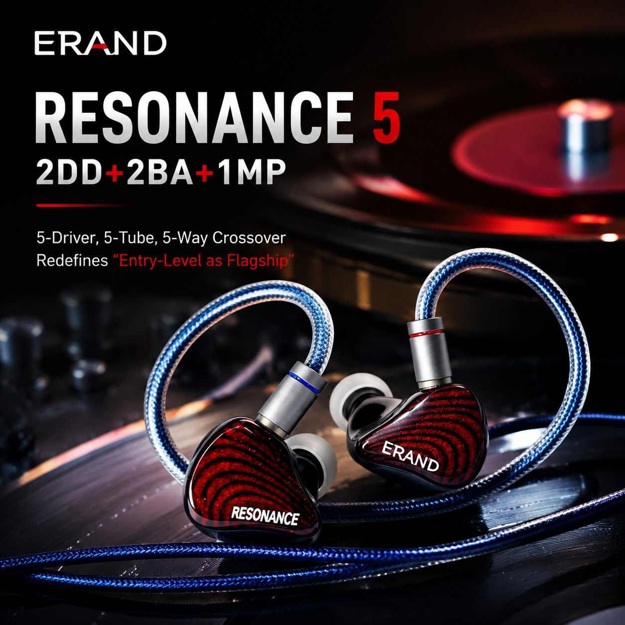 ERAND RESONANCE 5 RED 2DD+2BA+ - In Ear Monitor Iem บทวิจารณ์และราคา
