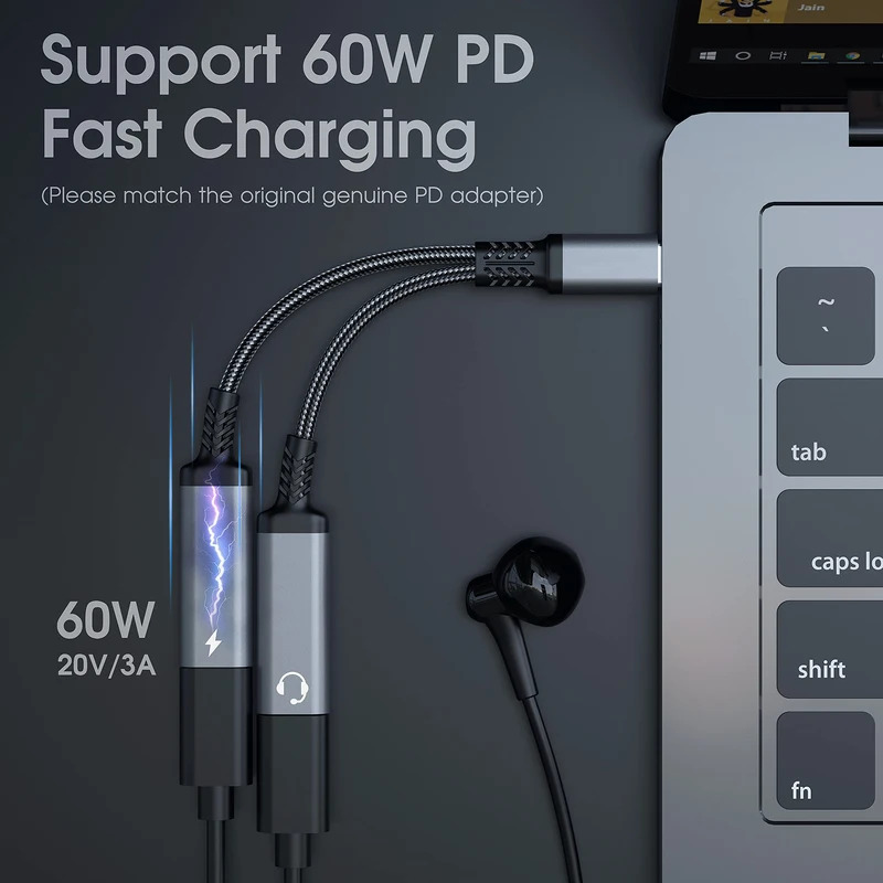 อะแดปเตอร์ OTG 2 in 1 USB-C แย - Earphone Splitter Jack บทวิจารณ์และราคา